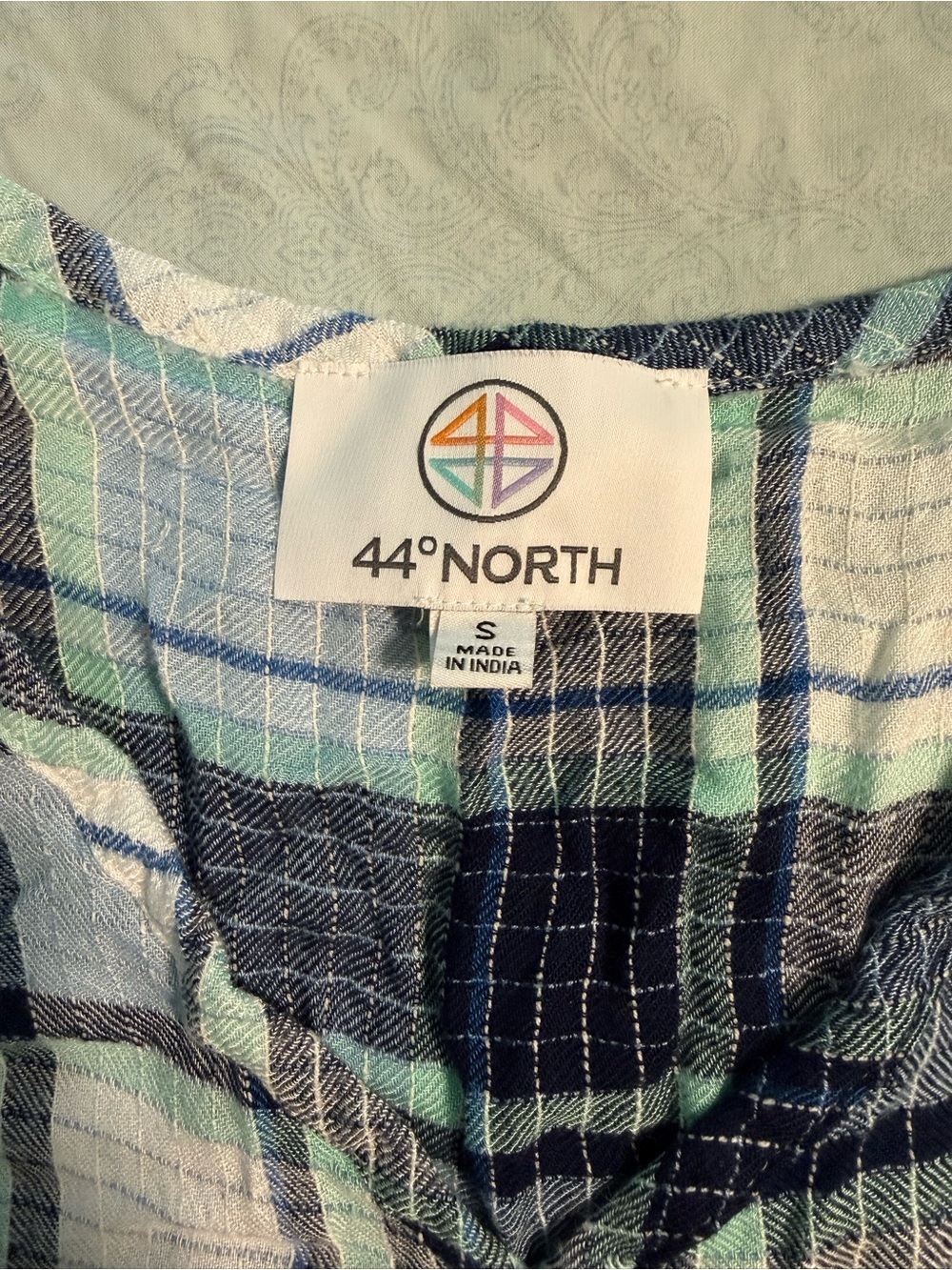 Girls' Plaid Sleeveless Button-Front Top - Blue/Green - Picture 2 of 2